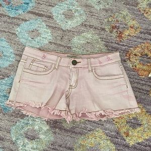 Light pink jean shorts